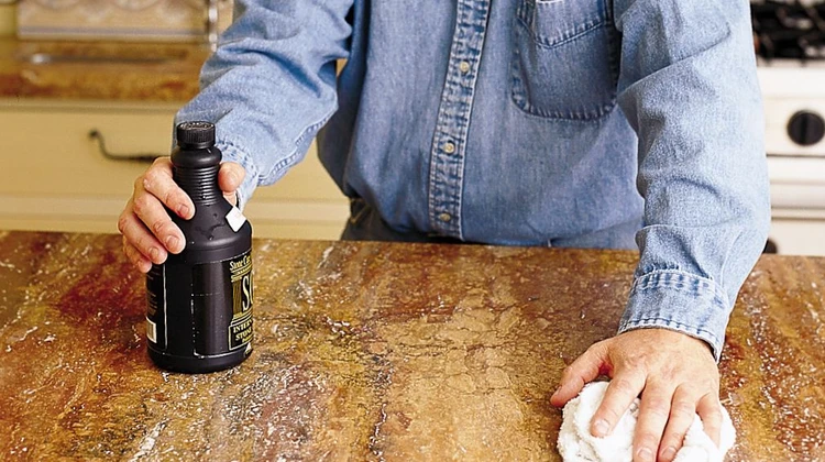 remove stains from kitchen counters